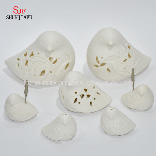 Cute Bird Shape Ceramic Design Tea Light Storm Lantern - Candelero / Regalo de Navidad