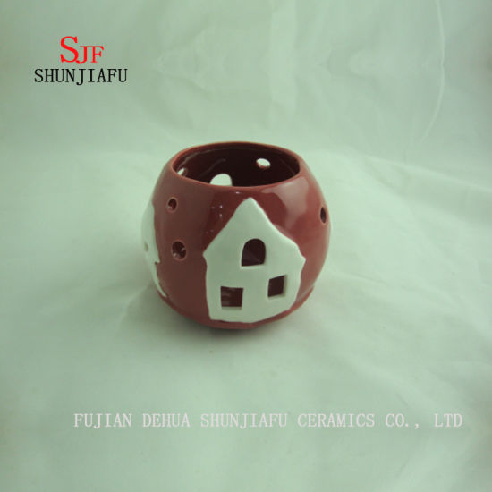 Portavelas de cerámica para velas, Color rojo / a