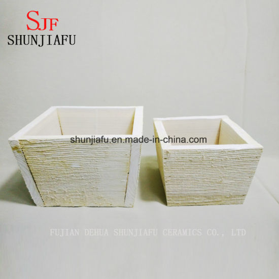 Jardineras de maceta de madera cuadradas pequeñas