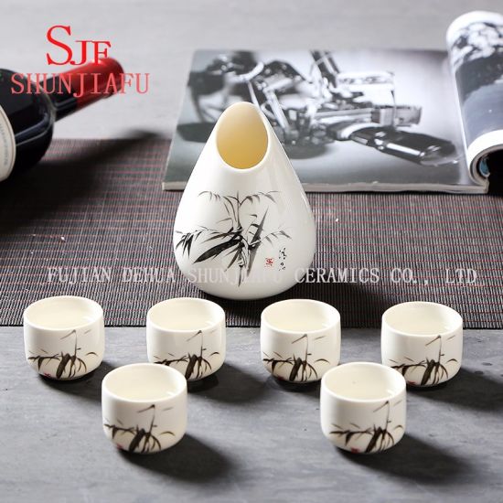 Copa de vino de porcelana Copa de vino Sake de cerámica Set de vino