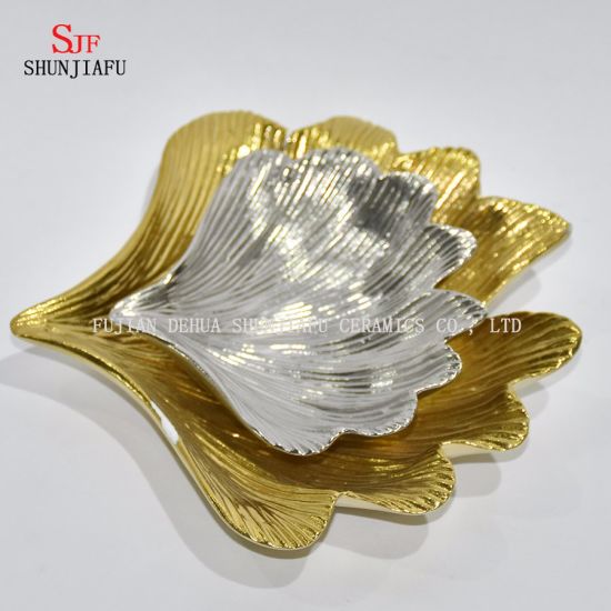 Forma única, placa de cerámica galvanizada / platos de serpiente / platos de productos secos