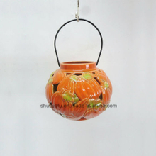 Harvest Joy - Calabaza de cerámica con forma de linterna - Calabaza de cerámica - lámpara ahuecada