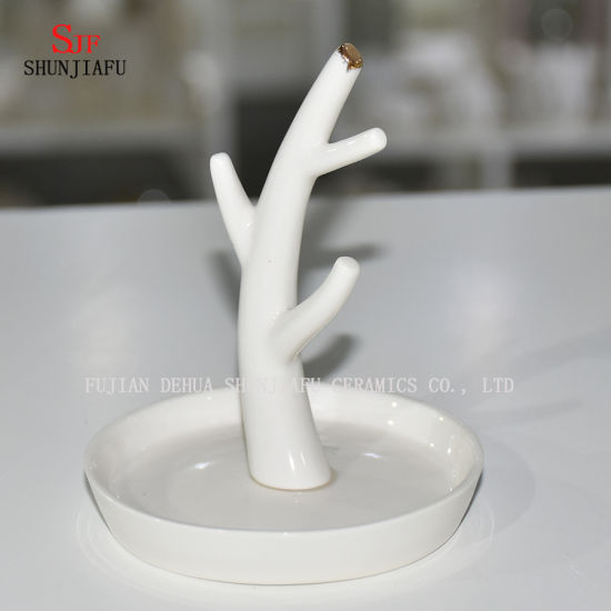 6 PCS / Set, soportes de joyería de cerámica fina / organizador de joyería