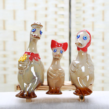 Familia originalidad regordetas figuras de pato de cerámica esmaltada