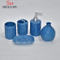 Set de baño de cerámica azul de 5 piezas