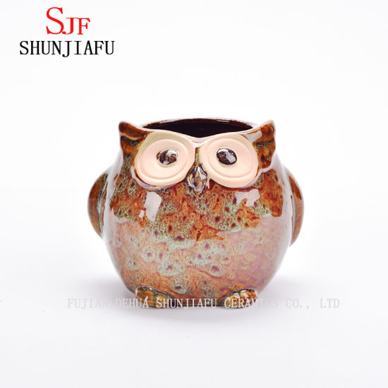 5 diseño cerámica cerámica búho maceta porcelana animal maceta / C
