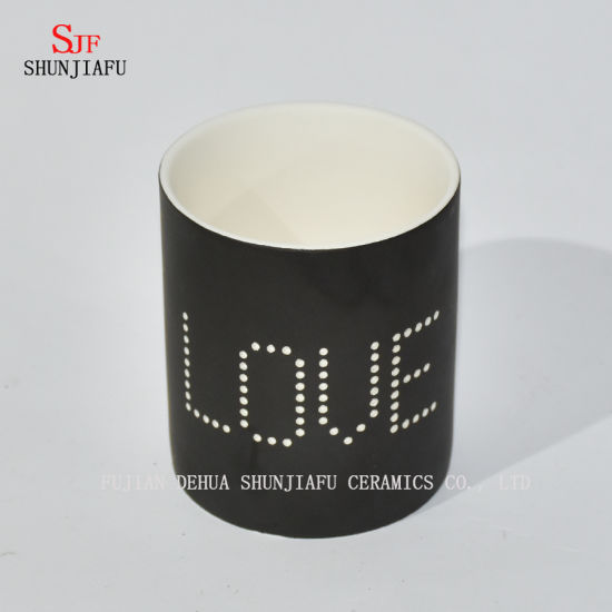 Nuevo diseño Black Letter Design Vela de cerámica
