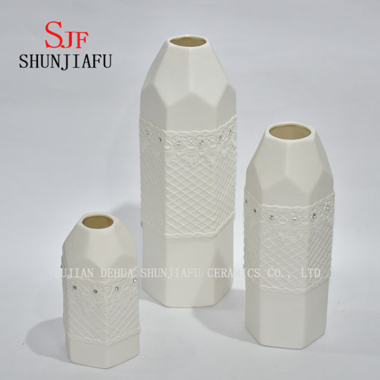 Florero de cerámica blanco moderno de la jarra de agua del estilo / sostenedor decorativo del ramo