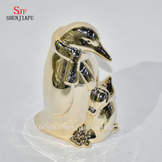 Pingüino lindo para la familia / oficina / café / decoración del festival / galvanoplastia de cerámica / B