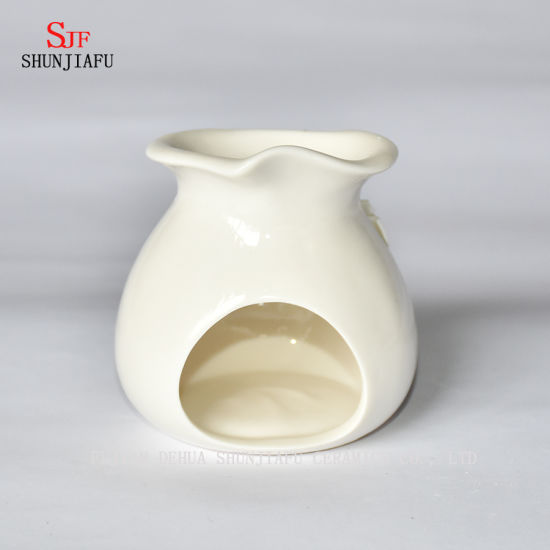 Lámpara de aroma Difusor de aceite de cerámica blanca / Aceite esencial / Quemador de aceite