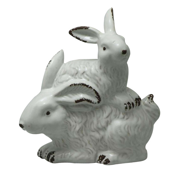 Decoración de mesa de conejo de cerámica