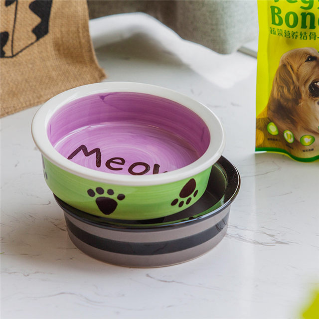 Alimentador de cerámica para mascotas Comedero de cerámica circular para perros Alimentador de cerámica para mascotas
