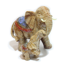Elefante de cerámica Adorno animal Elefante colorido tira Elefante bebé