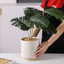 Ceramic Flower Plant Plantador de planta tallada Decoración de la mesa del hogar Decoración del hogar