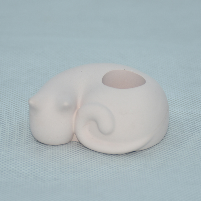 Titular de cepillo de dientes de diatomita de diseño de estilo de gatito rosa