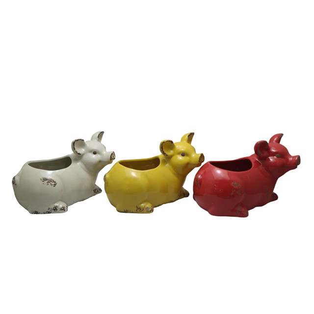 maceta de cerámica de diseño de estilo cerdo