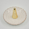 Chasis de flor estilo cono dorado Soporte de anillo de bandeja de joyería de cerámica