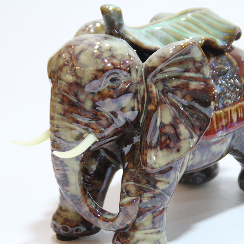 Decoración de mesa de hogar de elefante de cerámica vintage