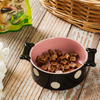 Alimentador de cerámica para mascotas con tazón doble para perros
