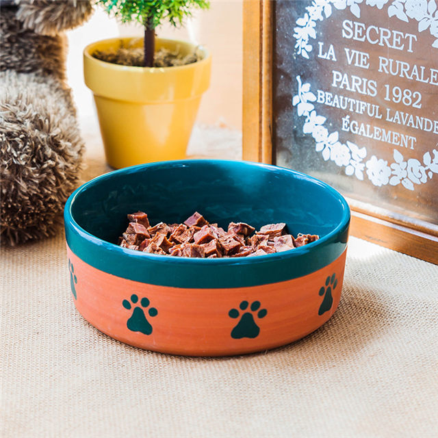 Tamaño establecido Alimentador de cerámica para mascotas Recipiente de cerámica circular para perros