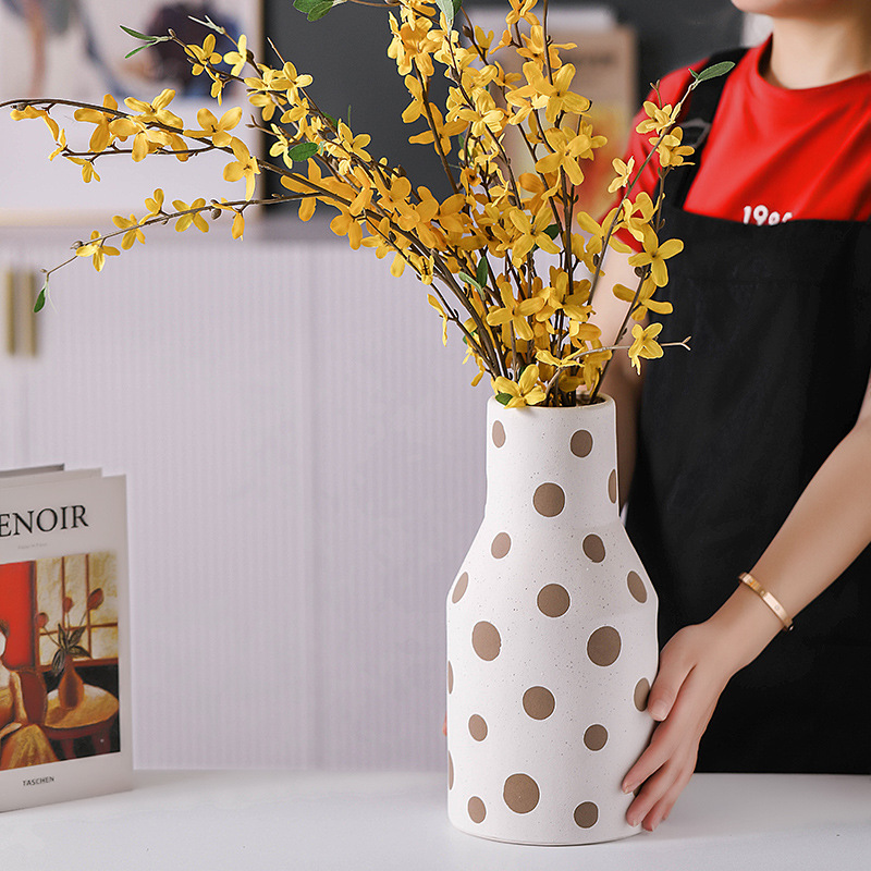Vase de cerámica Decoración del hogar Decoración de la oficina Container de arreglos florales