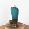 Quemador de incienso de reflujo de cascada de cerámica azul Soporte de incienso de cono