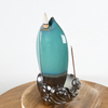 Ceramic Waterfall Backflow Inciense Quemador de loto verde Diseño de estilo de loto dos peces dorados que juegan muebles para el hogar