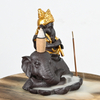 Cerámica Ganesha Play Flaute Estilo se sienta en la cascada de elefante Conejo de incienso de incienso Cerámico Cerámica Incienso incienso