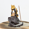 Cerámica Ganesha se sienta en la cascada de elefante con el quemador de incienso de cerámica de cerámica de cerámica