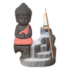 Quemador de incienso de reflujo de cascada de pequeño Buda rojo de cerámica Soporte de incienso de reflujo de cascada de cerámica
