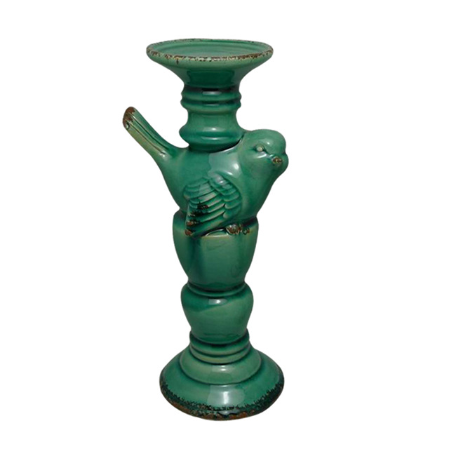 Kalalou Roman Ceramic Little bird Pilar Candelabros